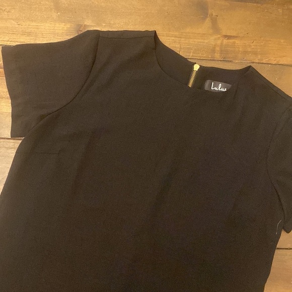 Lulu’s black shift midi dress exposed zipper size S - Picture 3 of 8